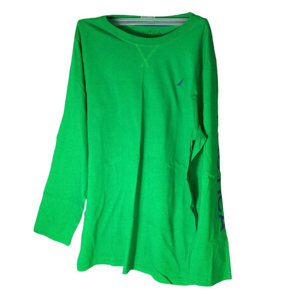 Nautica Green Long Sleeve Cotton Pullover Men's Size XL